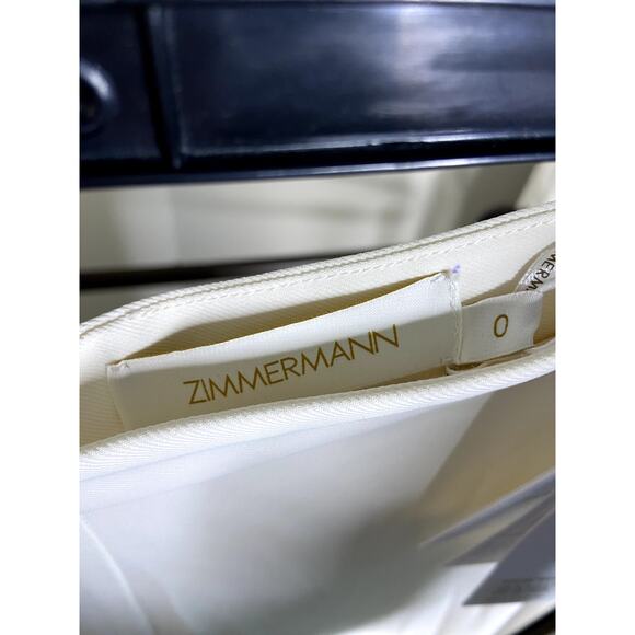 Zimmermann Wide Leg Trousers Cream size US 4 - Picture 6 of 8
